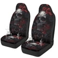 thumbnail image 1 of Uorisanigo Skull Rose Car Seat Covers 2 Pcs Car Seat Covers Front Seats Only Waterproof Breathable Easy to Install Anti-Slip Back Fabric Universal Fit for Auto Truck SUV, 1 of 7