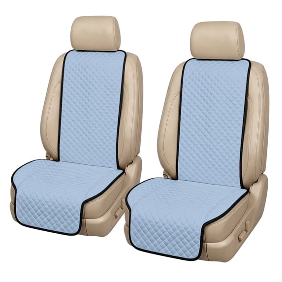 Uorisanigo Sky Blue Car Seat Covers Quilted 2‑Pack Front Car Seat Pads Automotive Seat Cushions Non‑Slip Backing Car Seat Protectors Universal for SUV Truck Sedan Van Easy to Install