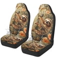 thumbnail image 1 of Uorisanigo Sloth Car Seat Covers Waterproof Front Seat Covers Easy Installation Stretch Polyester Fabric Cover Protection Interior Accessories Universal Fit Most Cars,SUV, Trucks, 1 of 7