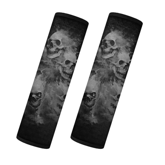 Uorisanigo Smokey Skull Car Seatbelt Shoulder Strap Soft and Comfortable 2 Pieces Safety Belt Strap Shoulder Pad Car Accessories Protect Shoulder from The Seat Belt Rubbing