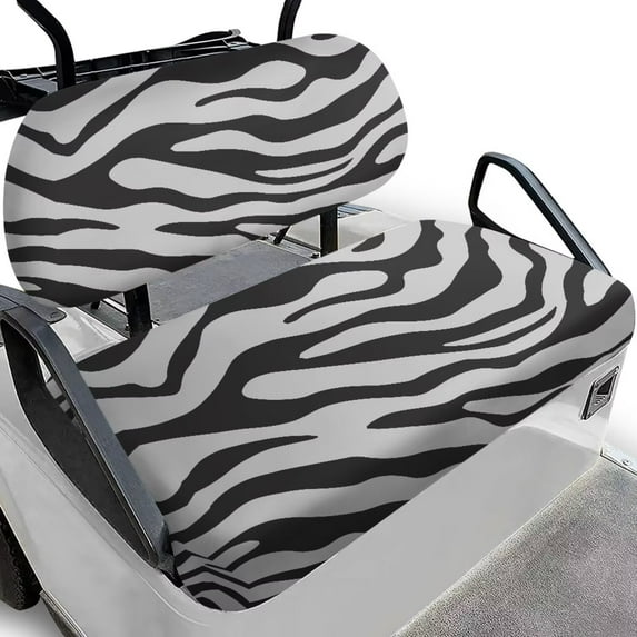 Uorisanigo Soft Golf Cart Cushion Cover Polyester Zebra Stripe Golf Cart Seat Cover Replacement Seat Protectors Keep Seats Warm and Comfortable