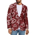 thumbnail image 1 of Uorisanigo Sports Coat for Men Casual Sport Coat Blazer Regular Fit Knit Blazer Jacket Long Sleeve Suit Jackets Mens Valentines Jacket Suit, Heart Valentines, Size XL, 1 of 6