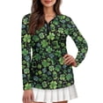thumbnail image 1 of Uorisanigo St. Patrick's Leaf Women's Golf Top Quick Dry Soft Athletic Polo Workout Tops Fashion Quarter Zip Pullover for Tennis Hiking & Outdoor Sports Size XS, 1 of 7
