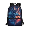 thumbnail image 1 of Uorisanigo Starry Wolf Kids Children School Backpack Multifunctional School Bag for Preschool Elementary Kindergarten Boys and Girls Student Bookbag - 17 Inch, 1 of 6