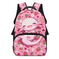 thumbnail image 1 of Uorisanigo Strawberry Axolotl School Backpack 17 inch for Preschool Elementary, Casual Basic Bookbag with Side Mesh Pockets, Ideal for Boys Girls Ages 5-12 Daily Use, 1 of 7