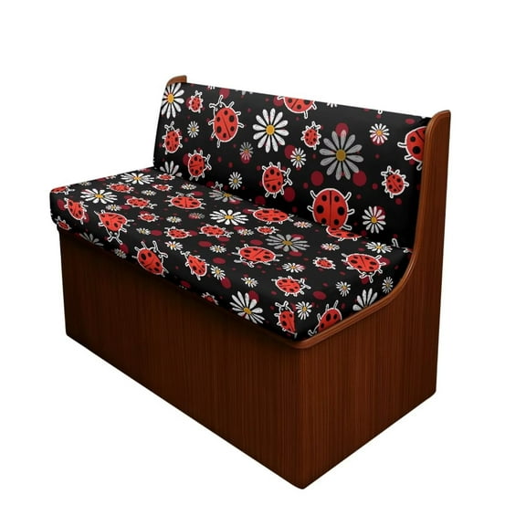 Uorisanigo Stretch RV Dinette Cushions Covers, Daisy Ladybug Print Camper Cushion Cover Sofa Seat Slipcovers Washable RV Dinette Seat Cover with Elastic Bottom Accessories for Pets