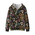 thumbnail image 1 of Uorisanigo Sugar Skull Long Sleeve Hooded Hoodies Zip Up Sweatshirt Casual Long Sleeve Sweatshirt Jacket Fall Outfits Trendy Clothes with Pockets Fashion Athletic Tops, 1 of 7