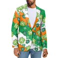 thumbnail image 1 of Uorisanigo Suit Jacket for Men Size XS Lightweight Blazer Suit Jackets Regular Fit Sport Coat Jacket Breathable Daily Blazer Mens St Patrick Day Outfits, St. Patricks Shamrock, 1 of 6