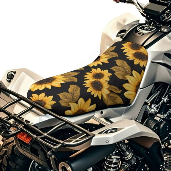 Uorisanigo Sunflower ATV Seat Cover Waterproof Four Wheeler Accessories Motor Seat Cover Breathable Motorcycle Seats Cushion Waterproof Protection Car Accessories