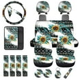 thumbnail image 1 of Uorisanigo Sunflower Southwest Aztec Car Seat Cover Split Covers for Women Men, Seat Belt Pads Steering Wheel Cover Armrest Cover Headrest Gear Shift & Handbrake Covers Key Chain,18 PCS, 1 of 7
