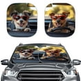 thumbnail image 1 of Uorisanigo Sunglasses Dog Driving Print Car Sun Shade Portable 2 PCS Car Sunshades for Windshield Suv Blocks Sun Car Front Window Sunshades Men Kids Fit Most Car, Sedans, Vehicle, 1 of 7