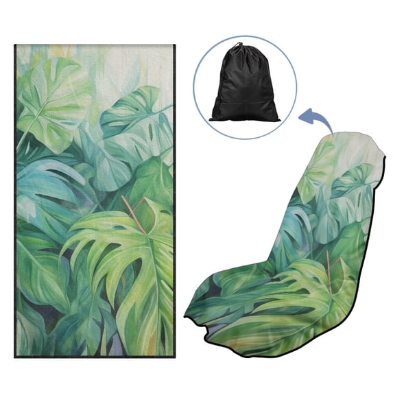 Uorisanigo Sweating Car Seat Cover for Post Gym Workout Easy to Install Hawaiian Palm Leaf Athletic Running Towel Seat Car Accessories Sweat Towel Seat Covers Bucket