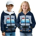 thumbnail image 1 of Uorisanigo Sweatshirt for Kids Zip Up Hoodie Jacket Casual Police Car Print Long Sleeve Hooded Sweatshirts Velvet Lining Jacket Fashion Fall Trendy Clothes Casual Athletic Sweatshirt, 1 of 7