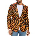 thumbnail image 1 of Uorisanigo Tiger Stripe Mens Blazer Jacket Size XS Regular Fit Comfortable One Button Mens Casual Blazers Soft Long Sleeve Lightweight Daily Blazer Notch Stylish, 1 of 6