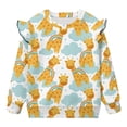 thumbnail image 1 of Uorisanigo Toddler Baby Girl Sweatshirt Ruffle Shoulder Kawaii Giraffe Pullover Sweatshirts Novelty Pullover Hoodies Age 4-5 Casual Hoodies Crew Neck Blouse, 1 of 7