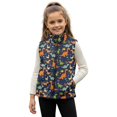 thumbnail image 1 of Uorisanigo Toddler Boys Girls Fleece Vest Jacket Lightweight Sleeveless Full Zipper Dinosaur Print Jacket Top with Pockets Fall Winter Warm Outwear, Kids Outdoor Layering, 1 of 7