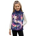 thumbnail image 1 of Uorisanigo Toddler Boys Girls Fleece Vest Sleeveless Zip Front Jacket Lightweight Warm Outwear Cute Axolotl Planet Tank Top with Pockets Fall Winter Fashion Kids Outdoor Layering, 1 of 7