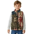 thumbnail image 1 of Uorisanigo Toddler Girls Boys Fleece Vest Jacket Puffy Kids Outwear Fuzzy Full Zipper Camo American Flag Deer Hunter Vest Sleeveless Jacket Fashion Fall Winter Clothes Age 2-12, 1 of 7