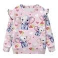 thumbnail image 1 of Uorisanigo Toddler Ruffle Sleeve Fall Cute Elephant Sweatshirt Cute Kids Pullover Hoodie 2-3T Casual Pullover Sweater Tops Athletic T-Shirts Blouse for Girls, 1 of 7