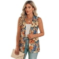 thumbnail image 1 of Uorisanigo Tropical Floral Print Long Vest for Women with Pockets Women's Suit Vest Top Loose Waistcoat Vests Elegant Outerwear Size S, 1 of 7