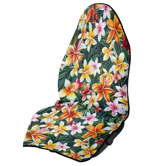 Uorisanigo Tropical Flower Car Seat Cover Protector Easy to Install Waterproof Soft Auto Seat Covers Anti-Slip Front Car Seat Covers Universal Fit Most Cars Women Men