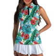 thumbnail image 1 of Uorisanigo Tropical Flowers Hiking Running Workout Tops for Women Relaxed Sleeveless Women's Dry-Fit Golf Shirts Versatile Quarter Zip Workout Tank Tops Size XS, 1 of 7