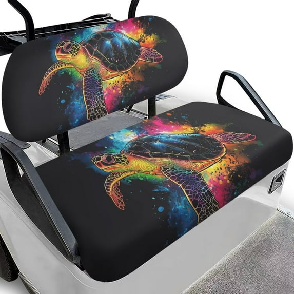 Uorisanigo Tropical Sea Turtle Golf Cart Seat Covers Stretch Cushion Covers Dress UP Older Golf Cart Vinyl Seat Anti-Hot Car Accessories