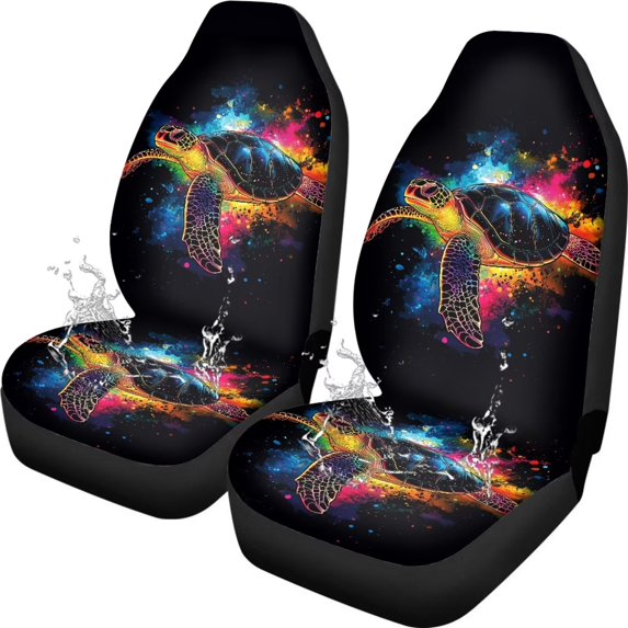 Uorisanigo Turtle Waterproof Front Seat Covers Car Seat Cover for Front Seat Set of 2 Easy to Install and Clean Removable Automotive Accessories Universal Fit Most Cars