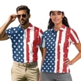 thumbnail image 1 of Uorisanigo US Flag Couples' Outfits His and Hers Clothing Mens Golf Shirts 1/4 Zip Up Dry Fit Sport Short Sleeve Workout Tops and Women's Golf Tennis Shirts Collared Tops, 1 of 8