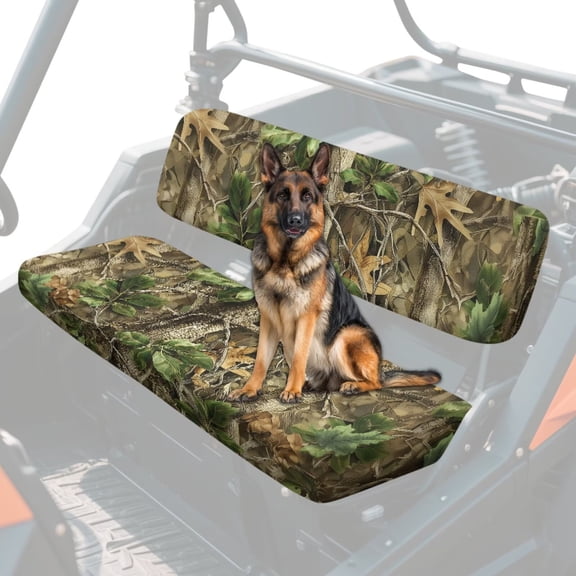 Uorisanigo UTV Bench Seat Cover Set for Kawasaki Mule 4010 2009-2023 2025, Anti-Slip & Tear-Resistant Green Camo Hunting Print Mule Seat Cover Protector UTV Accessories for Women Men