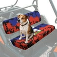 thumbnail image 1 of Uorisanigo UTV Front Bench Seat Cover Dustproof Polyester Fabric, Haitian Flag Print Mule Seat Cover for Kawasaki Mule 4010 4x4 SE 2016-2018 UTV Pioneer Seats Accessories, 1 of 7