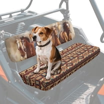 Uorisanigo UTV Seat Cover Anti-Scratch Aztec African Tribal Horse Mule Seat Cover Protector with Elastic Band Dustproof Anti UV Windproof All Weather Compatible with Kawasaki Mule 3000 3010 3020