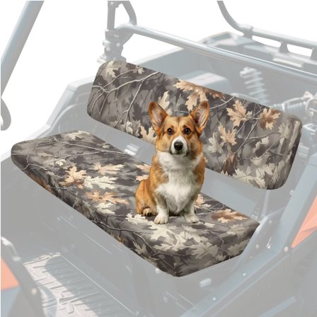 Uorisanigo UTV Seat Cover Anti-Scratch Mule Seat Cover with Elastic Band Dustproof All Weather Protection Camo Hunting Print Covers for Kawasaki Mule 4010 4x4 Diesel 2009-2013