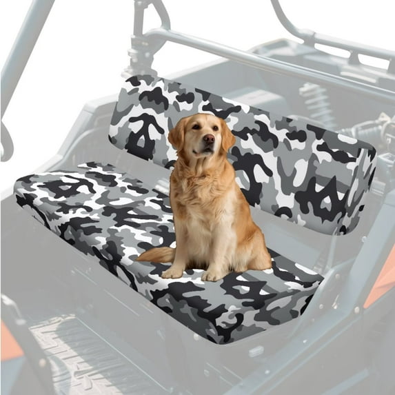 Uorisanigo UTV Seat Cover for Mule Seats Accessories Parts UTV Bench Seat Cover Cushion Replacement Gray Black Camouflage Print Mule Seats Protector Suitable for 4010 4x4 SE 2016-2018