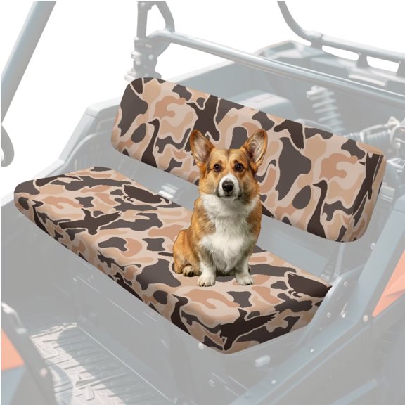 Uorisanigo UTV Seat Cover Set for Kawasaki Mule 3000 3010 3020 & Mule 4010 4x4 Hardwoods Green HD 2009 Duck Camouflage Hunting Bench Seats Cushion for UTV Seat Accessories Parts