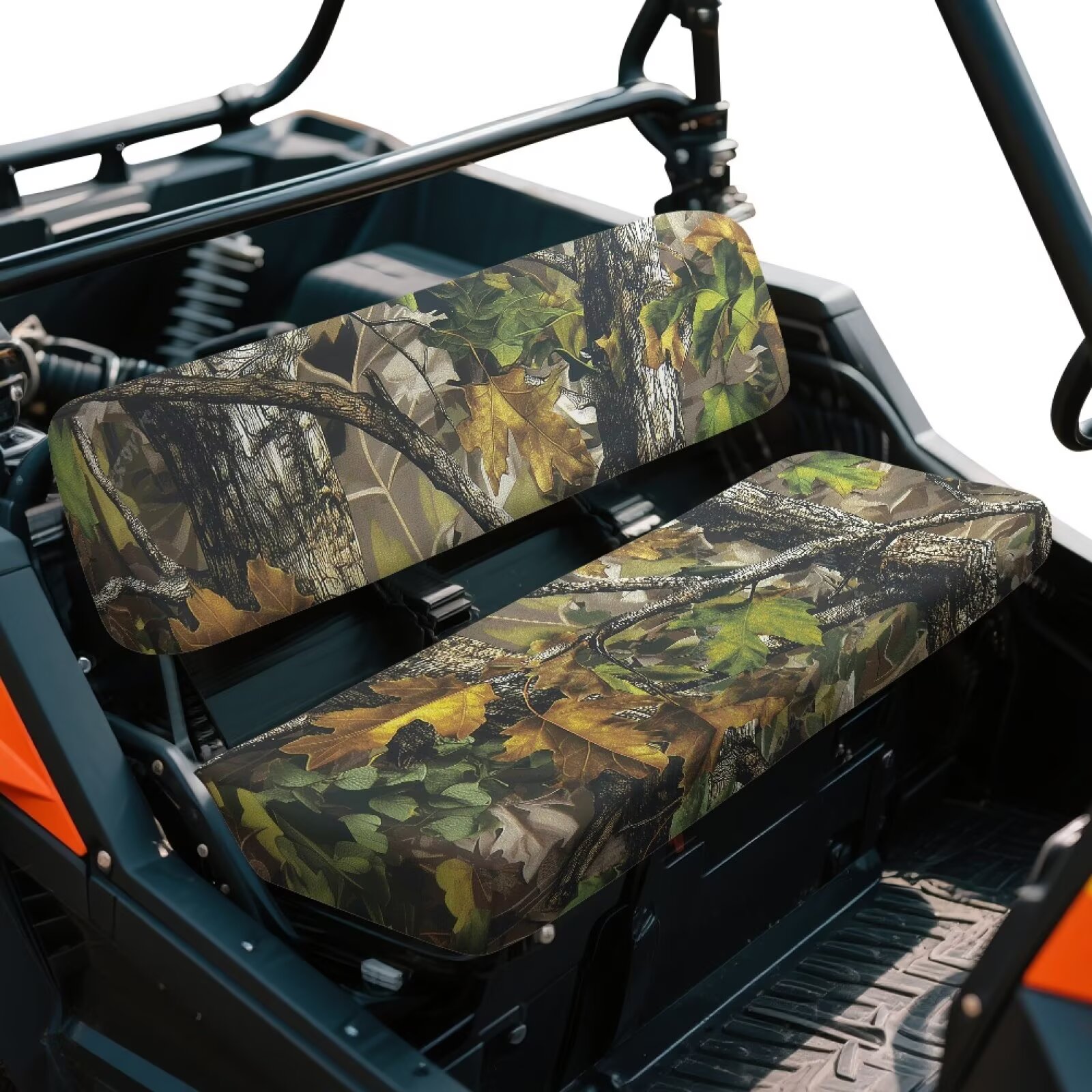 Uorisanigo UTV Seat Covers Set Dustproof Camouflage Hunting Mule Seat Cover Cushion Suitable for Kawasaki Mule 4010 4x4 2009-2025 Full Protection Covers, Anti-Slip UTV Accessories