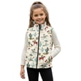 thumbnail image 1 of Uorisanigo Unisex Kids Fleece Vest Puffy Sleeveless Zip Front Western Cowboy Cactus Jacket Fall Winter Warm Outwear Full-Zip Jacket Vest Trendy Clothes Stand Collar Outwear, 1 of 7