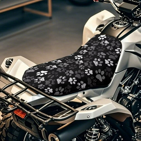 Uorisanigo Universal ATV Seat Covers Outdoor Cute Dog Paws Four Wheeler Seat Cover Replacement Waterproof Protection Accessories Fit for Most ATV Seats,Easy to Install & Clean