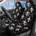 thumbnail image 1 of Uorisanigo Universal Car Seat Covers, Soft Auto Bucket Seat Covers Fluffy Furry Skull Print Car Seats Cover Cushion Accessories for Women, Set of 2, 1 of 7