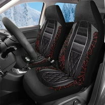 Uorisanigo Universal Car Seat Covers Washable Faux Leather Print Highback Bucket Seat Covers - Fit Most Cars, Trucks, SUVS, Vans 2 PCS Auto Protectors Front Seats Cover