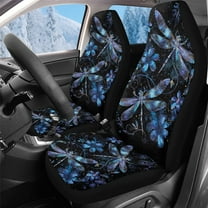 Uorisanigo Universal Front Car Seat Covers Washable Blue Dragonfly High Back Front Car Seat Protectors - Fit for Most Cars, Trucks, SUVS, Vans 2 PCS Non Slip Auto Cover Sets