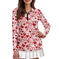 thumbnail image 1 of Uorisanigo Valentine's Day Heart Women's Golf Shirt Casual 1/4 Zipper Women's Long Sleeve Athletic Shirts Comfortable Tennis Tops for Tennis Hiking & Outdoor Sports, 1 of 7