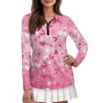 thumbnail image 1 of Uorisanigo Valentine's Day Heart Women's Golf Top Breathable Fashionable Moisture Wicking Casual Tennis Activewear Versatile Long Sleeve Quarter Zip Pullover, 1 of 7
