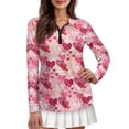 thumbnail image 1 of Uorisanigo Valentine's Day Heart Womens Long Sleeve Golf Shirt Size S Casual Fashionable Athletic Polo Workout Tops Versatile Quarter Zip Pullover for Women, 1 of 7