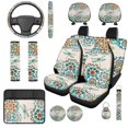 thumbnail image 1 of Uorisanigo Vintage Dragonfly Floral 14 Pack Cars Seat Covers Car Steering Wheel Cover and Headrest Cover Auto Console Cover Cars Seat Belt Pad Cover Keychain Soft Comfortable for Car SUV, 1 of 6