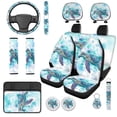 thumbnail image 1 of Uorisanigo Watercolor Turtle 14 Pcs Automobile Seat Cover Sets and Car Headrest Cover Cars Steering Wheel Cover Center Console Cover Car Water Cup Coaster Elastic Soft Suitable for Cars SUVs, 1 of 6