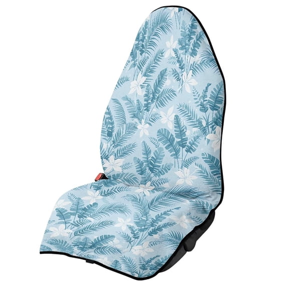 Uorisanigo Waterproof Car Seat Towel Cover - Blue Banana Leaf Print Bucket Towel Seat Covers Fits for Most Vehicles - Sweat-Proof & Machine Washable for Athletes, Gym Workouts