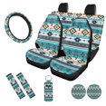 thumbnail image 1 of Uorisanigo Western Aztec 10 Pieces Cars Seat Covers Full Set with Steering Wheel Cover and Car Seat Belt Pad Cover Car Water Cup Coaster Keychains Comfortable Elastic Suitable for Cars, SUVs, 1 of 7