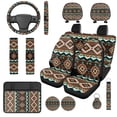 thumbnail image 1 of Uorisanigo Western Aztec 14 Pack Cars Seat Covers Full Set with Auto Headrest Cover and Steering Wheel Cover Car Armrest Cover Seat Belt Pads Water Cup Pad Comfortable Suitable for Car SUV, 1 of 6