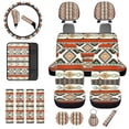 thumbnail image 1 of Uorisanigo Western Aztec Tribal Front Back Seat Cover Full Set with Steering Covers Seatbelt Shoulder Pad Armrest Cover Headrest & Gear Shift & Handbrake Covers Car Coasters Key Chains,18 Pieces, 1 of 7